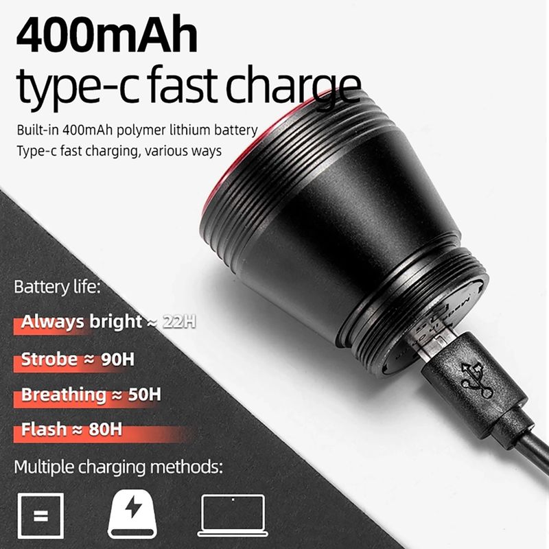 Lampka rowerowa tylna Rockbros TL907Q50 Taillight 60 Lumen black 8