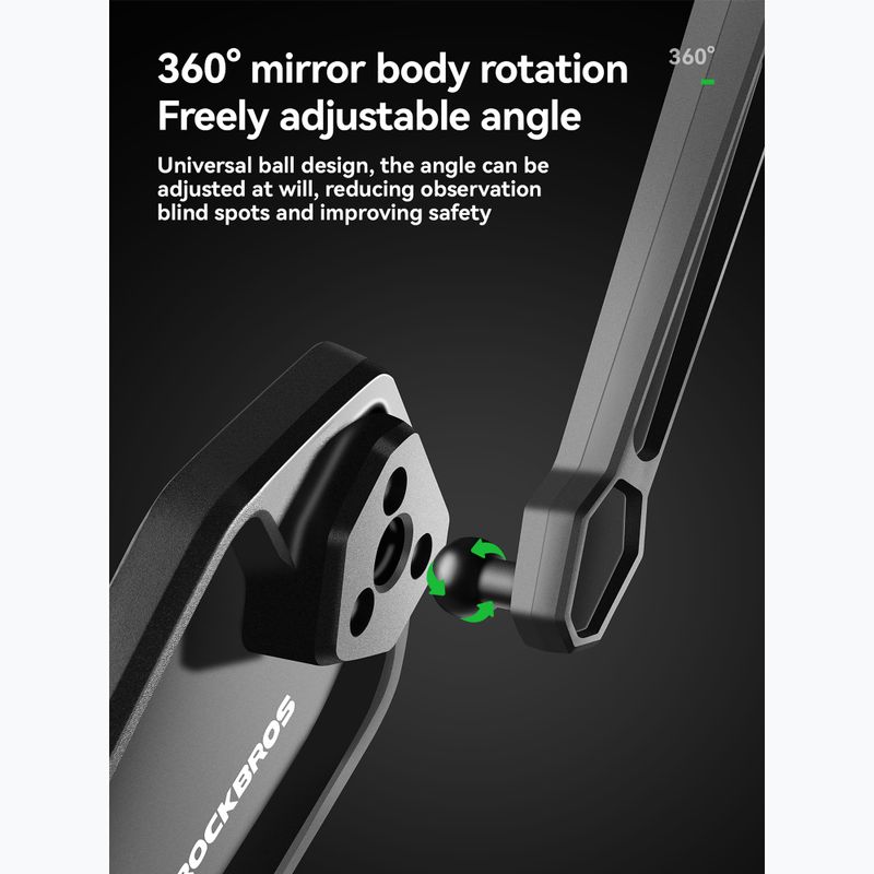 Lusterko rowerowe Rockbros 260004001 Anti-Glare Rearview Mirror-Left black 3