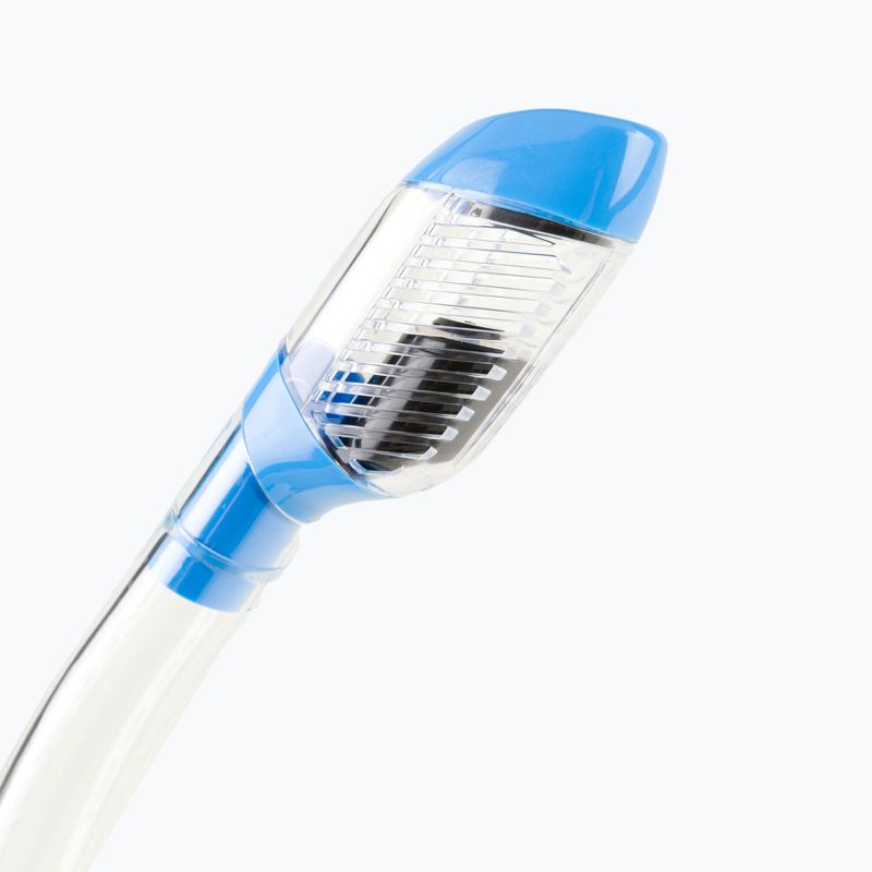 Fajka do nurkowania dziecięca Cressi Mini Dry sil. clear/blue 2