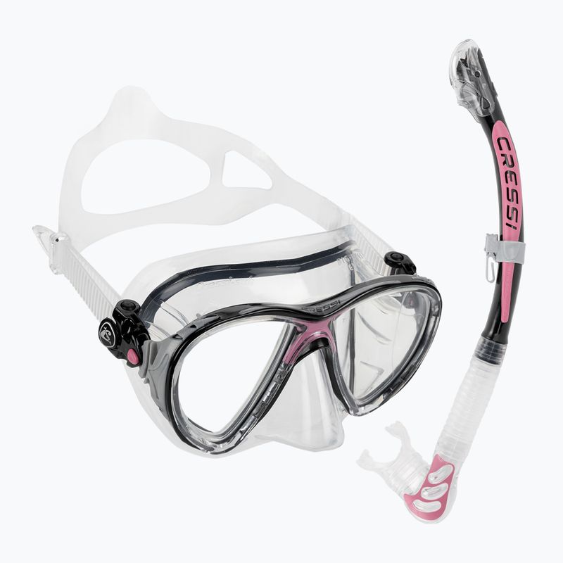 Zestaw do nurkowania Cressi Big Eyes Evolution + Alpha Ultra Dry black/pink