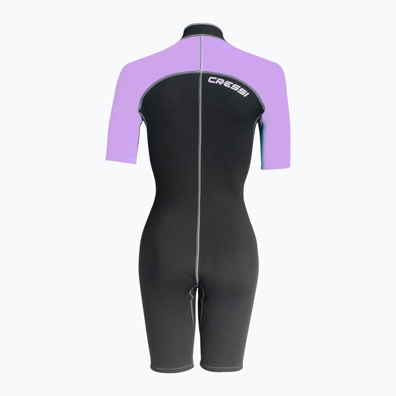 Pianka do pływania damska Cressi Lido Shorty 2 mm black/lilac 2