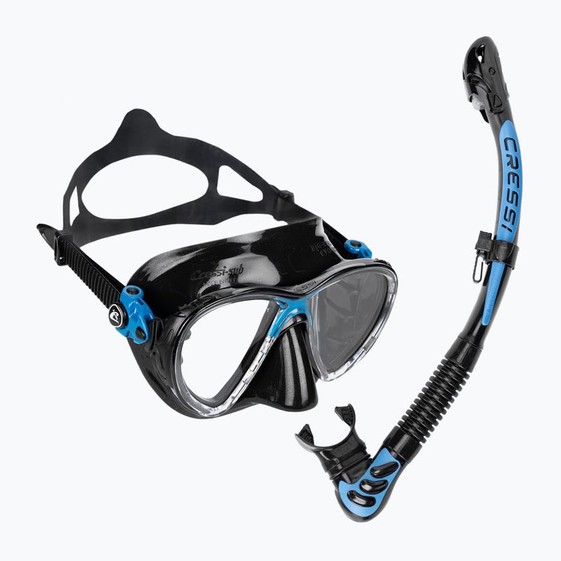 Zestaw do nurkowania Cressi Big Eyes Evolution + Alpha Ultra Dry black/blue