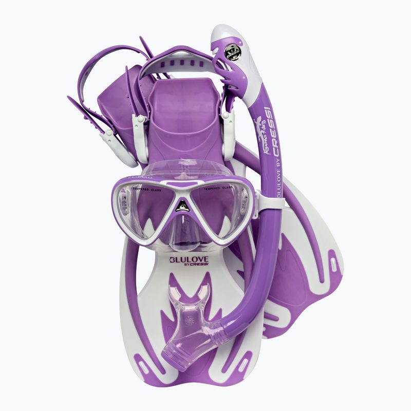 Zestaw do nurkowania dziecięcy Cressi Rocks Jr Set lilac/white
