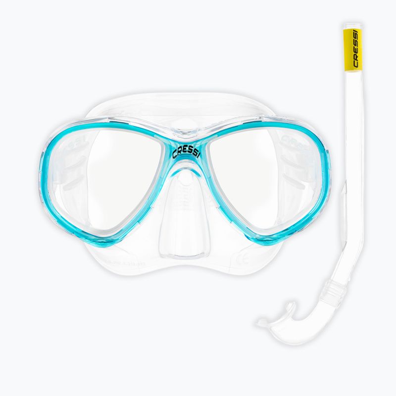 Zestaw do snorkelingu dziecięcy Cressi Perla Jr + Minigringo clear/aquamarine 2