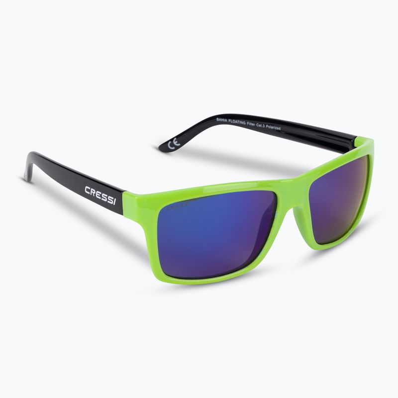 Okulary przeciwsłoneczne Cressi Bahia Floating black/kiwi/blue mirrored