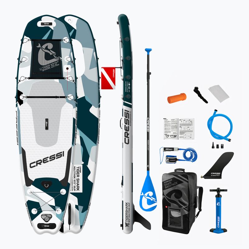 Deska SUP Cressi Tiger Shark Multitask iSUP 10'2'' aquamarine camo