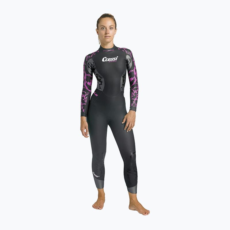 Pianka do pływania damska Cressi Kuwae 2/3/4 mm black/lilac