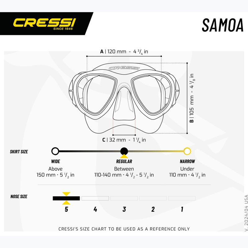 Maska do nurkowania Cressi Samoa clear/aquamarine 6