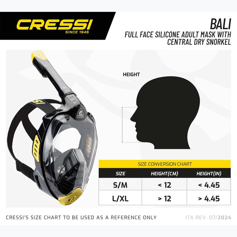 Maska pełnotwarzowa do snorkelingu Cressi Bali Full Face white/black 6
