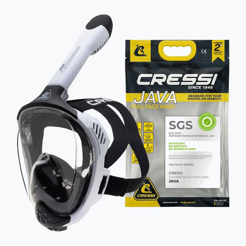 Maska pełnotwarzowa do snorkelingu Cressi Java Full Face white/black 8