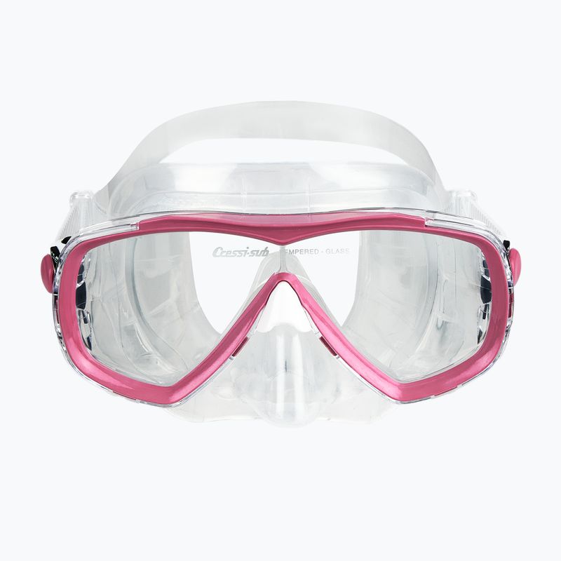 Zestaw do nurkowania Cressi Estrella + Seal Dry clear/pink 4