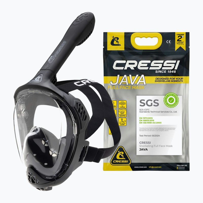 Maska pełnotwarzowa do snorkelingu Cressi Java Full Face black/black 8