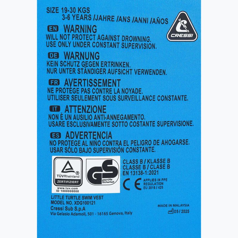 Kamizelka do pływania dziecięca Cressi Little Turtle yellow/azure 4