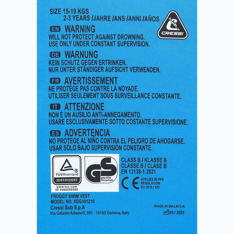 Kamizelka asekuracyjna dziecięca Cressi Froggy azure/yellow 4
