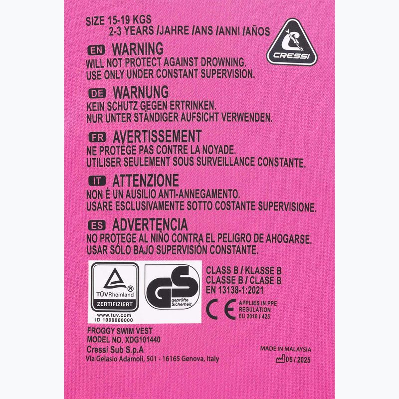 Kamizelka asekuracyjna dziecięca Cressi Froggy pink/lilac 4