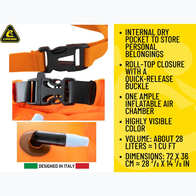 Bojka asekuracyjna Cressi Glide orange 10