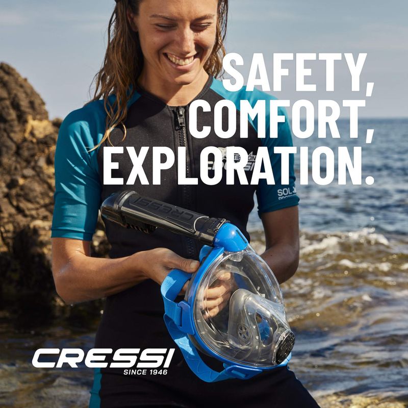 Maska pełnotwarzowa do snorkelingu Cressi Komodo Full Face blue/black 14