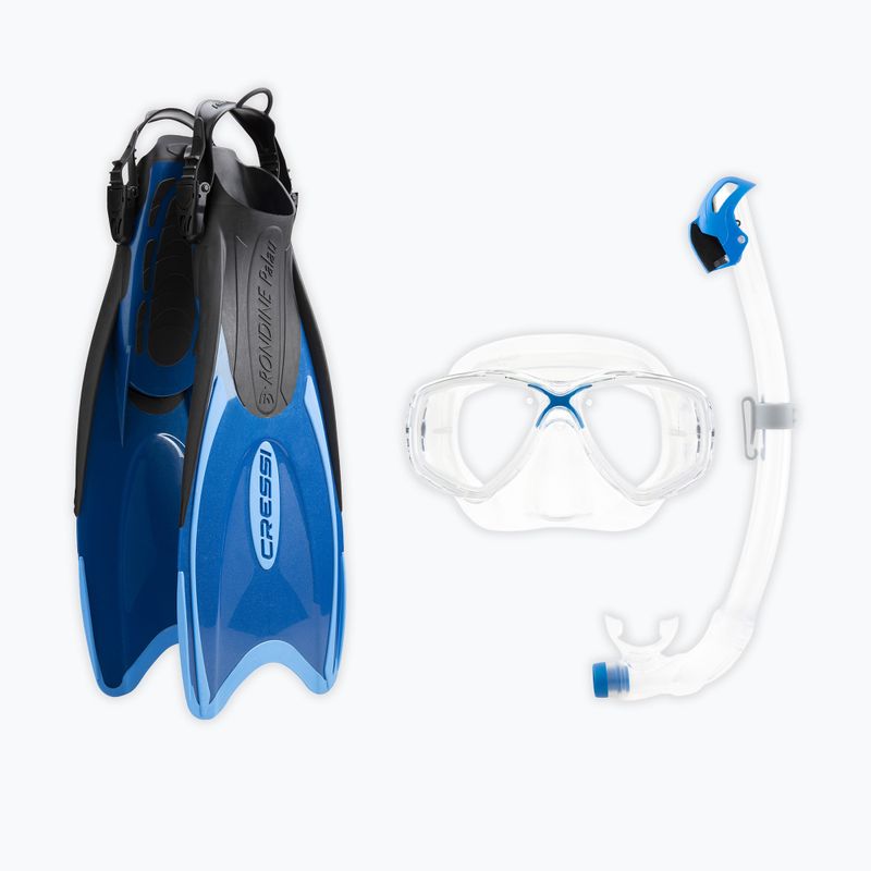 Zestaw do snorkelingu Cressi Palau Marea Dry Bag Set blue/azure