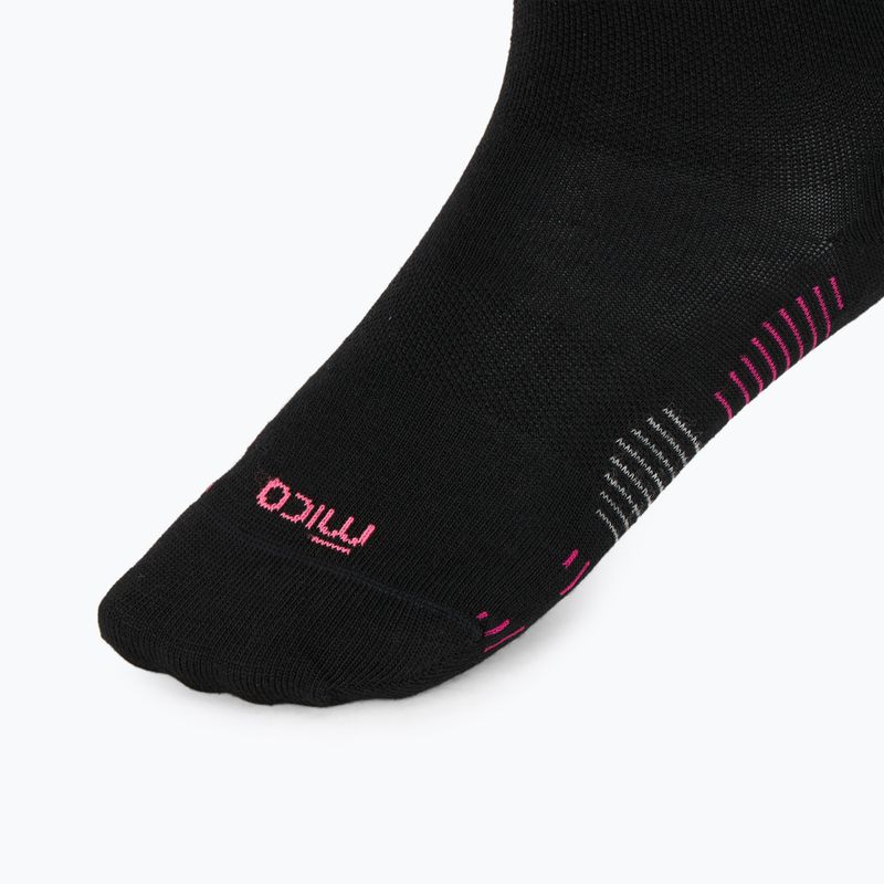 Skarpety narciarskie damskie Mico Light Weight Superthermo Natural Merino Ski nero/fucsia fluo 3