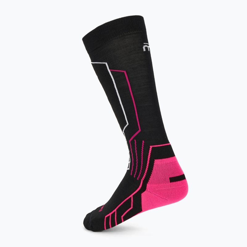 Skarpety narciarskie damskie Mico Medium Weight Warm Control Ski nero/fucsia fluo 2