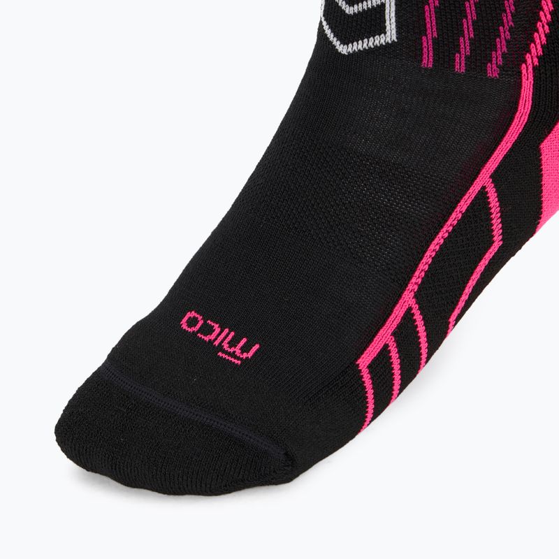 Skarpety narciarskie damskie Mico Medium Weight Warm Control Ski nero/fucsia fluo 3