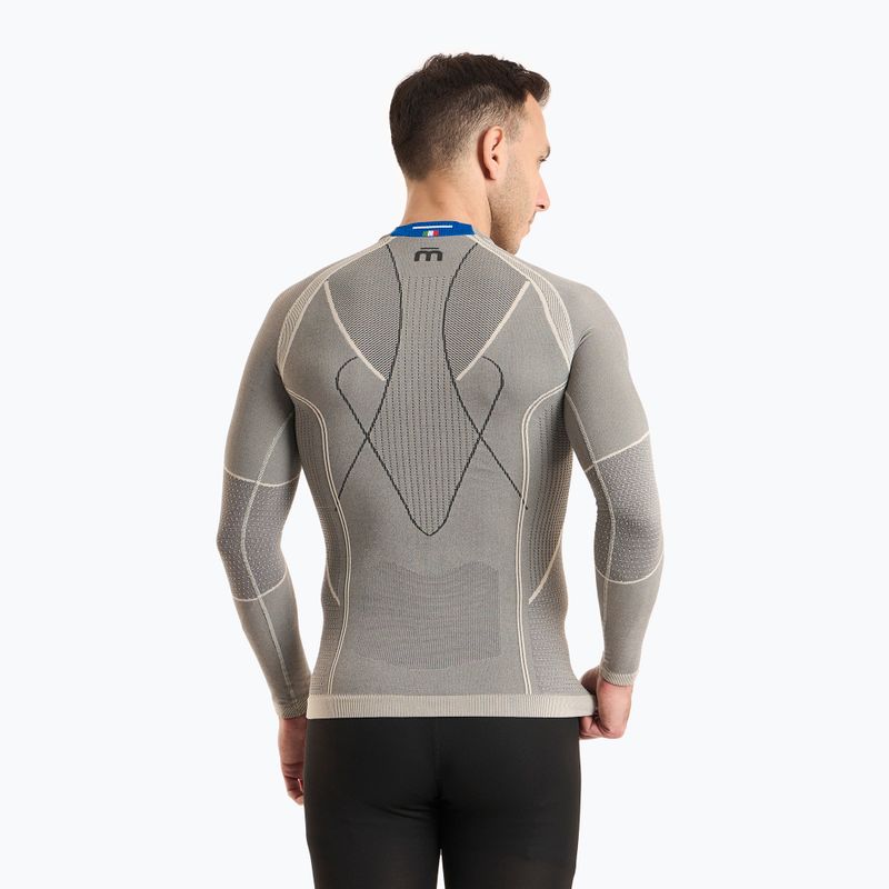 Bluza termoaktywna męska Mico Odor Zero Round Neck grigio 2