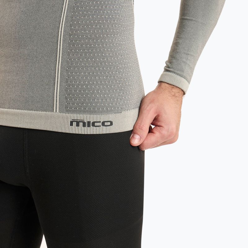 Bluza termoaktywna męska Mico Odor Zero Round Neck grigio 4