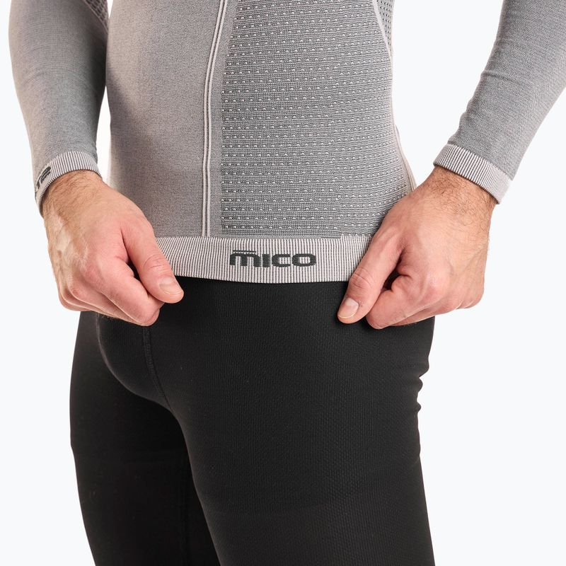 Bluza termoaktywna męska Mico Odor Zero Mock Neck grigio 4