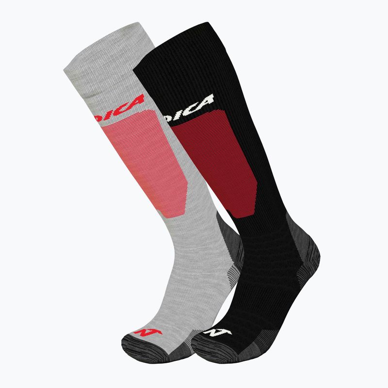 Skarpety narciarskie Nordica Uni 2.0 2 pary grey/ red+black/ red