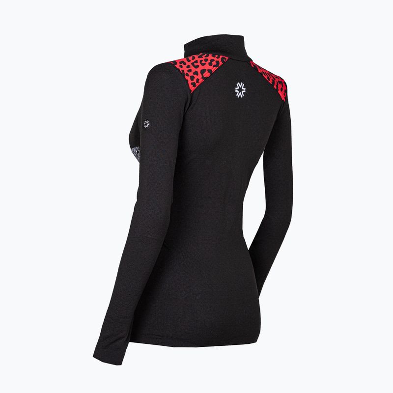 Bluza termoaktywna damska Newland Snowdrop Half Zip black/red 2