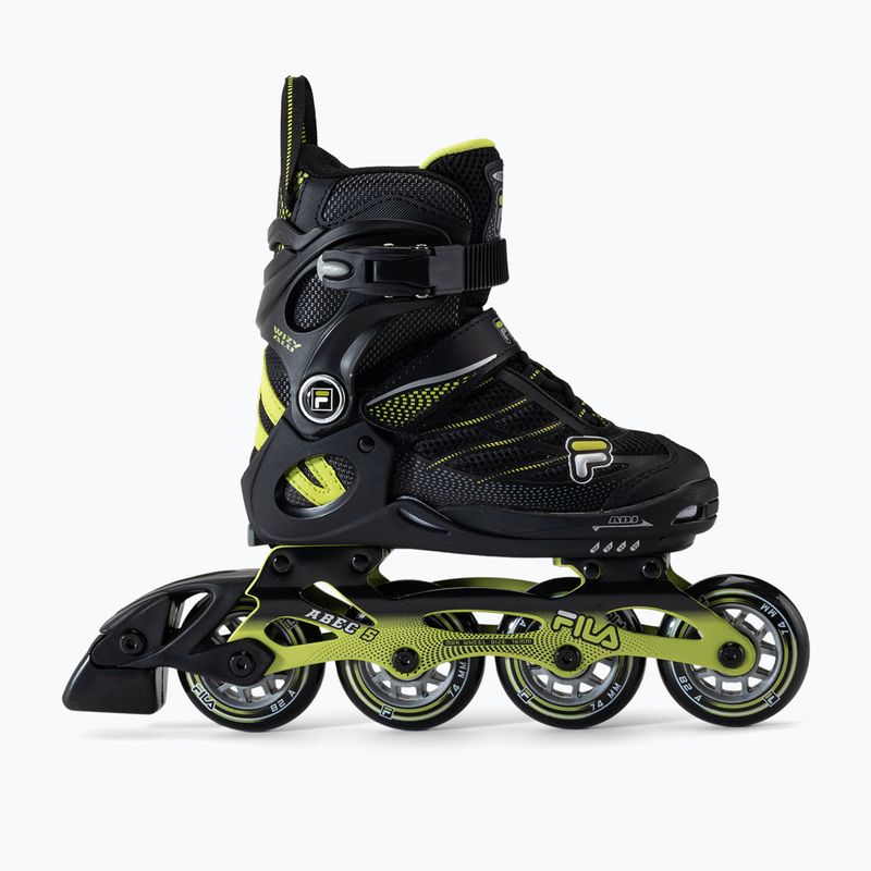 Rolki dziecięce FILA Wizy Alu black/lime 2