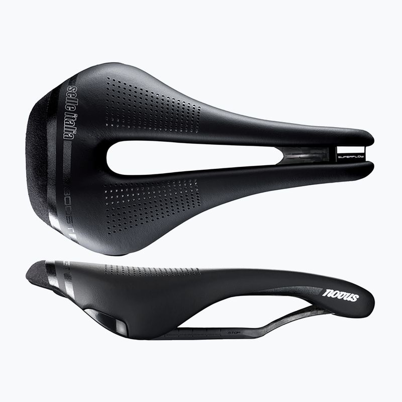 Siodełko rowerowe Selle Italia Novus Boost Kit Carbonio Superflow, Ti 316 Rail, Fibra-Tek