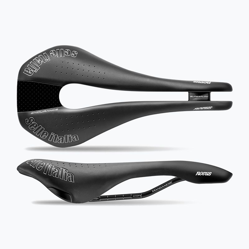 Siodełko rowerowe Selle Italia Novus Endurance TM Superflow, Manganese Rail, Duro-Tek black