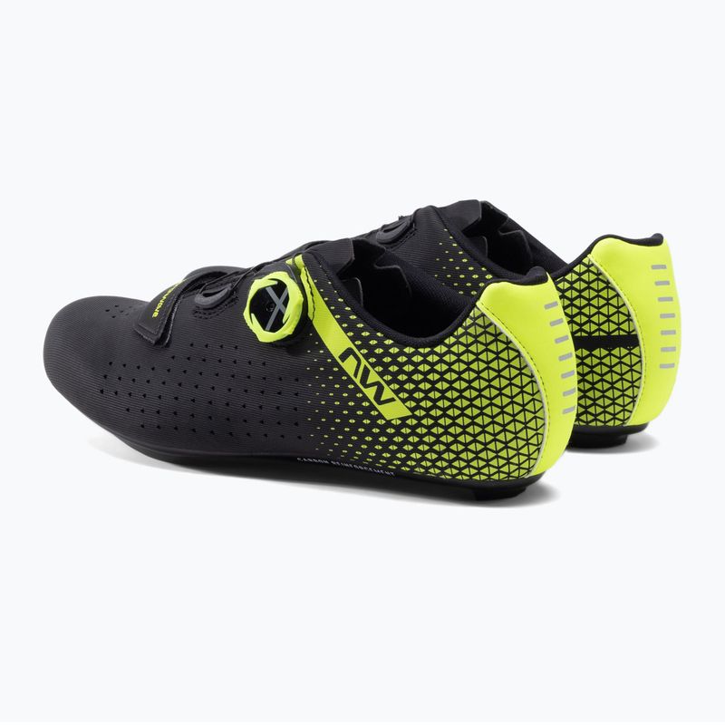 Buty szosowe męskie Northwave Core Plus 2 black/yellow fluo 3