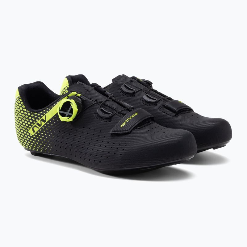 Buty szosowe męskie Northwave Core Plus 2 black/yellow fluo 5