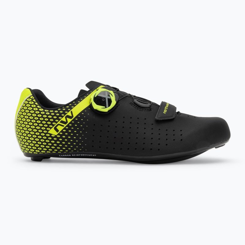 Buty szosowe męskie Northwave Core Plus 2 black/yellow fluo 2