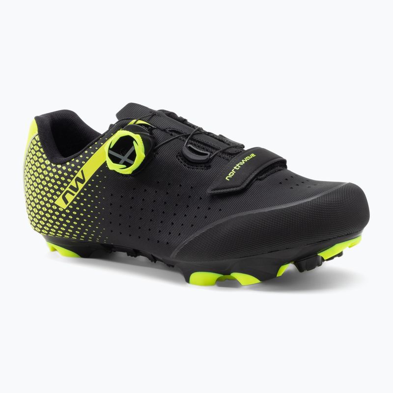 Buty rowerowe MTB męskie Northwave Origin Plus 2 black/yellow fluo