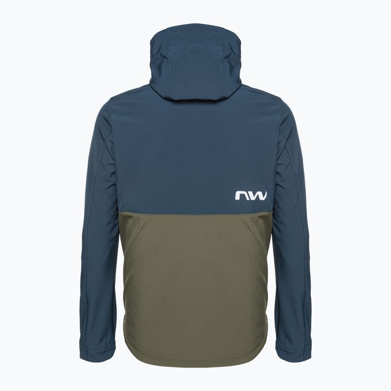Kurtka rowerowa męska Northwave Easy Out Softshell deep blue/forest green 2