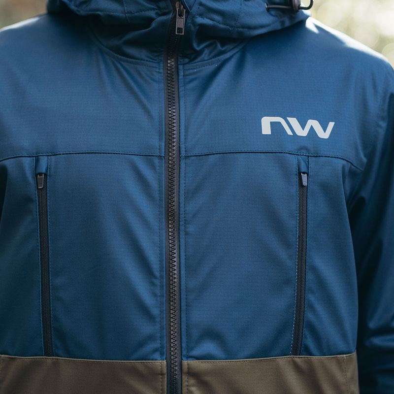 Kurtka rowerowa męska Northwave Easy Out Softshell deep blue/forest green 9