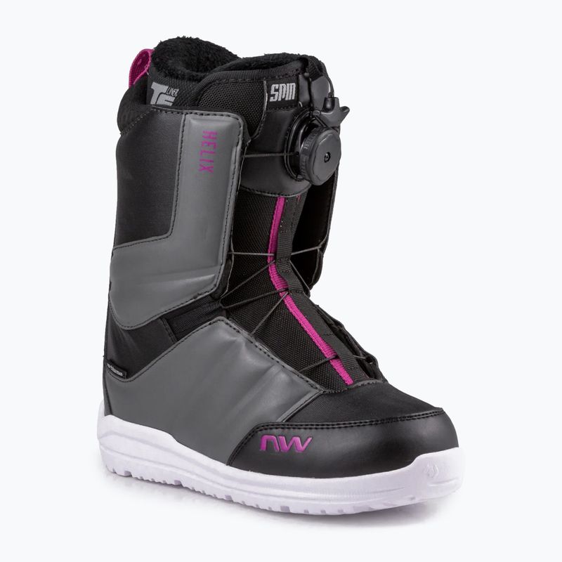 Buty snowboardowe damskie Northwave Helix Spin W black/dark grey 9