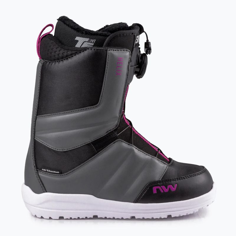 Buty snowboardowe damskie Northwave Helix Spin W black/dark grey 10
