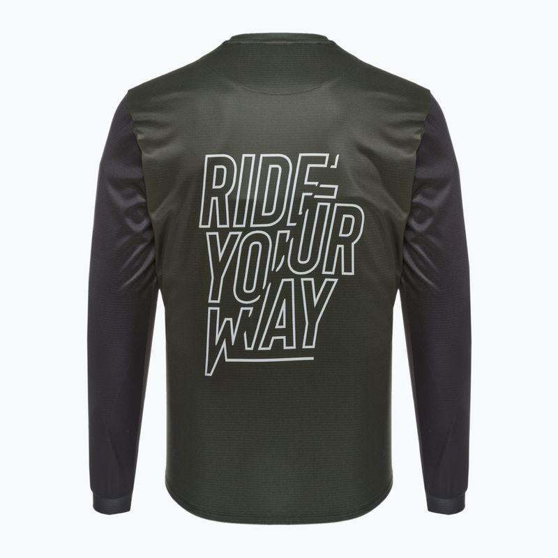 Longsleeve rowerowy męski Northwave Sharp black/forest green 2