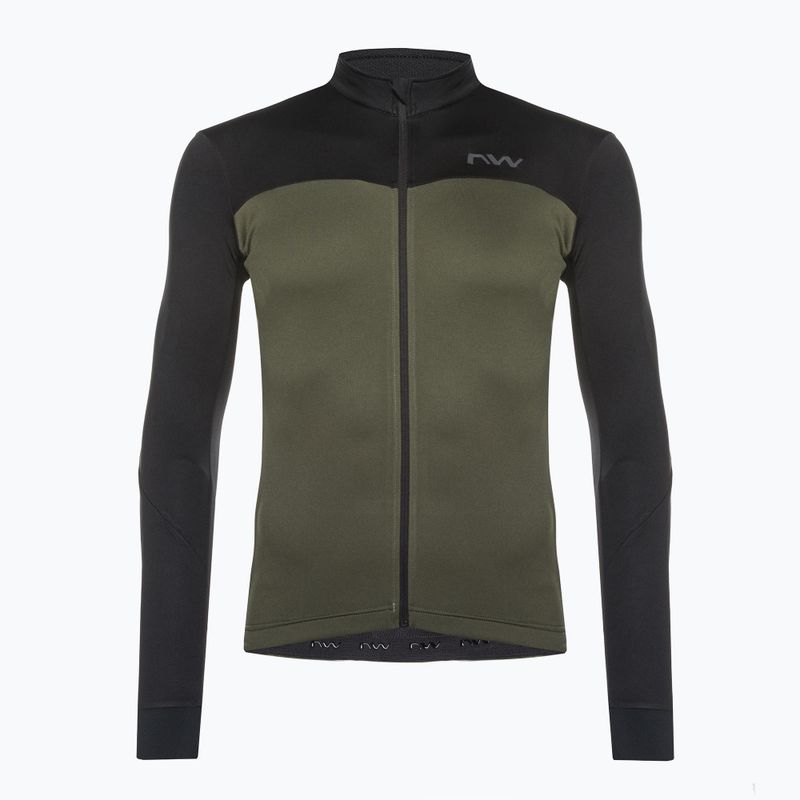 Bluza rowerowa męska Northwave Force 2 Jersey FZ black/forest green