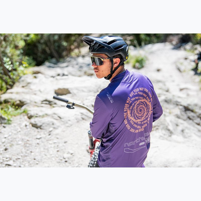 Longsleeve rowerowy męski Northwave Edge 2 dark purple/orange 4
