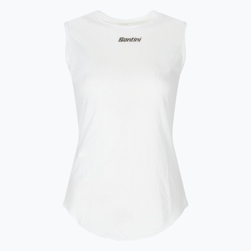 Koszulka rowerowa męska Santini Sleeveless Baselayer Lieve white