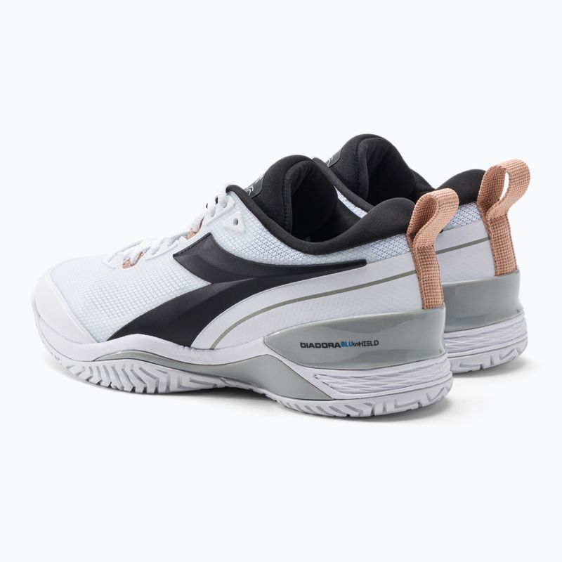 Buty do tenisa damskie Diadora Speed Blushield 5 AG biało-czarne DD-101.176941 3