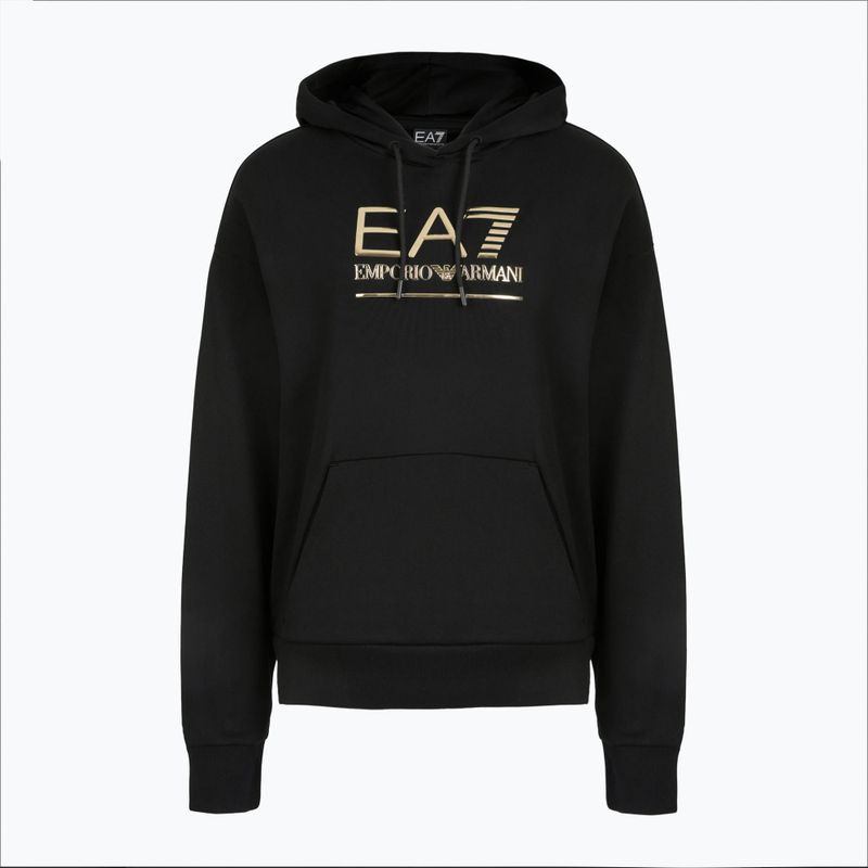 Bluza damska EA7 Emporio Armani Train Visibility Hoodie black/gold