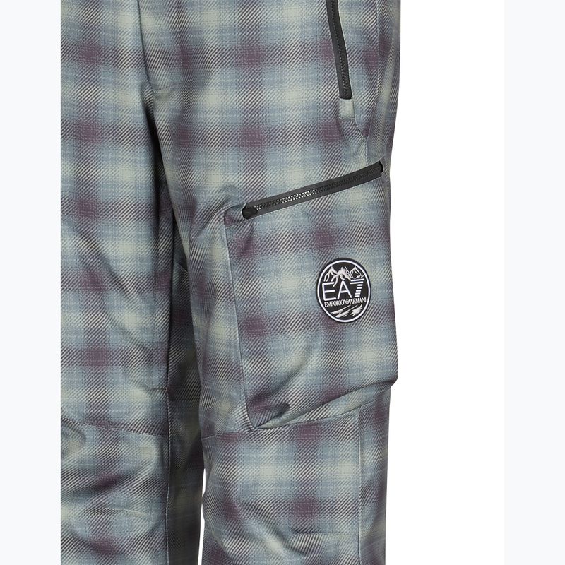 Spodnie narciarskie męskie EA7 Emporio Armani Ski St. Moritz Fashion fancy green check 3