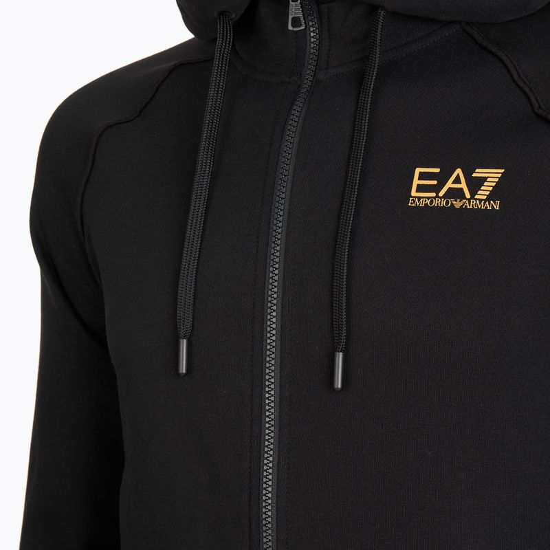 Bluza męska Emporio Armani EA7 Train Logo Series Extended Logo Hoodie Fz black/gold 3