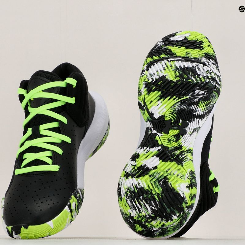Buty do koszykówki dziecięce Under Armour Gs Jet '21 black/white/lime surge 11